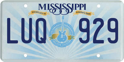 MS license plate LUQ929