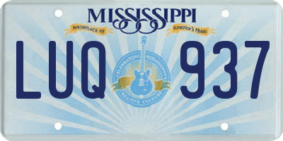 MS license plate LUQ937