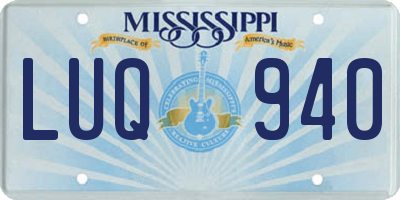 MS license plate LUQ940