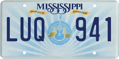 MS license plate LUQ941