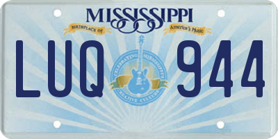 MS license plate LUQ944