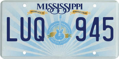 MS license plate LUQ945