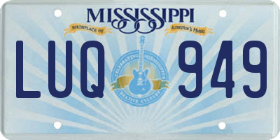 MS license plate LUQ949