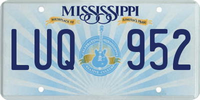 MS license plate LUQ952