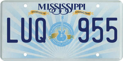 MS license plate LUQ955