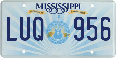 MS license plate LUQ956