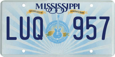 MS license plate LUQ957