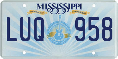 MS license plate LUQ958