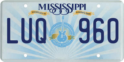 MS license plate LUQ960