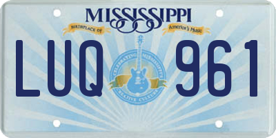 MS license plate LUQ961