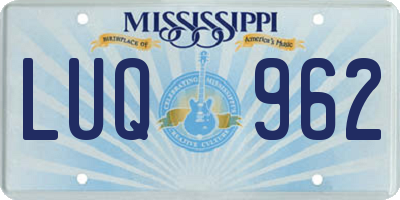 MS license plate LUQ962