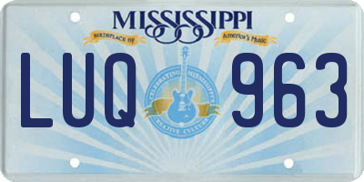 MS license plate LUQ963
