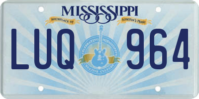MS license plate LUQ964
