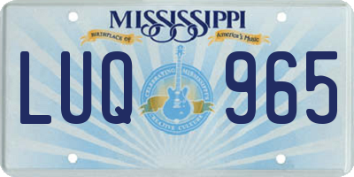 MS license plate LUQ965