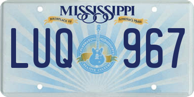 MS license plate LUQ967