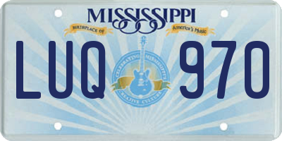 MS license plate LUQ970