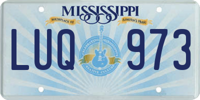 MS license plate LUQ973
