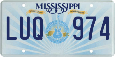 MS license plate LUQ974