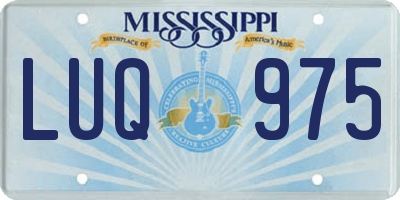 MS license plate LUQ975