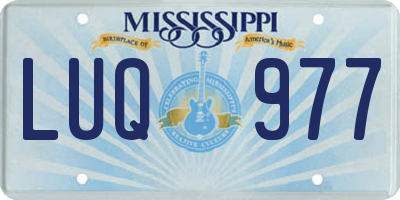 MS license plate LUQ977