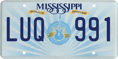 MS license plate LUQ991