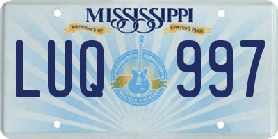 MS license plate LUQ997