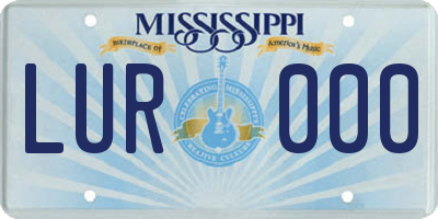 MS license plate LUR000