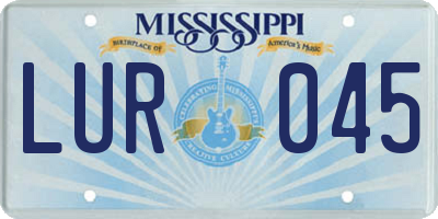 MS license plate LUR045