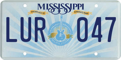MS license plate LUR047