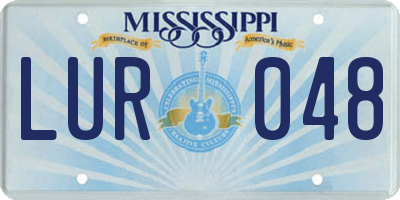 MS license plate LUR048