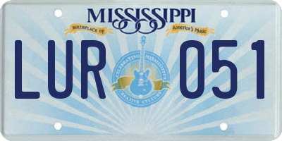 MS license plate LUR051