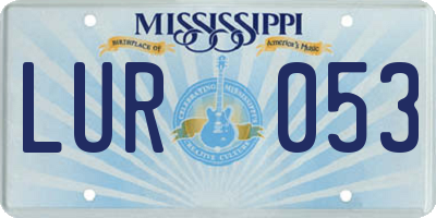 MS license plate LUR053