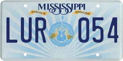 MS license plate LUR054