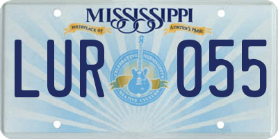 MS license plate LUR055