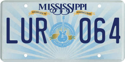MS license plate LUR064