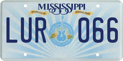 MS license plate LUR066
