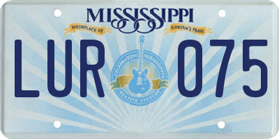 MS license plate LUR075