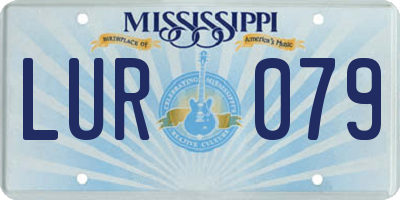 MS license plate LUR079