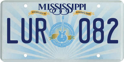 MS license plate LUR082