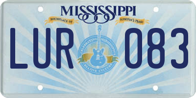 MS license plate LUR083