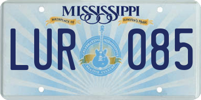 MS license plate LUR085
