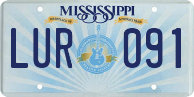 MS license plate LUR091