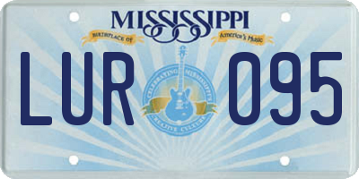 MS license plate LUR095