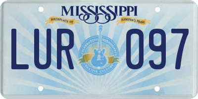 MS license plate LUR097
