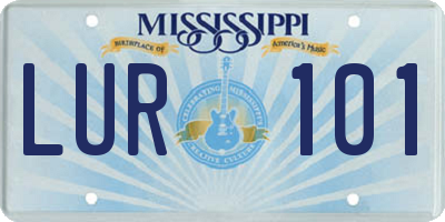 MS license plate LUR101