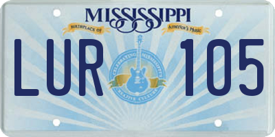 MS license plate LUR105