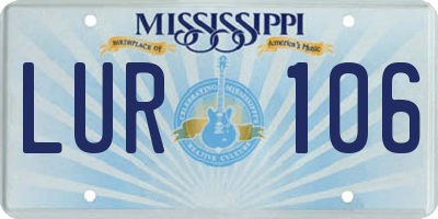 MS license plate LUR106
