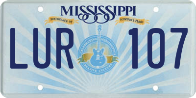 MS license plate LUR107