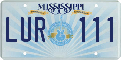MS license plate LUR111