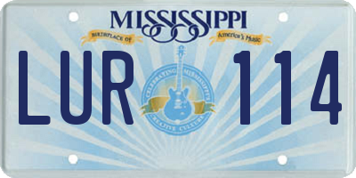 MS license plate LUR114
